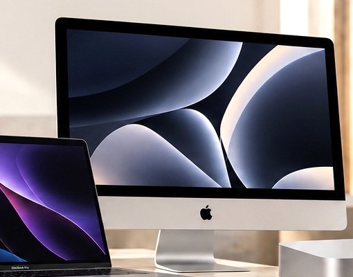 iMac com tela integrada e base de alumínio